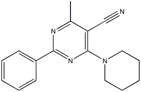 4-methyl-2-phenyl-6-(1-piperidinyl)-5-pyrimidinecarbonitrile 구조식 이미지