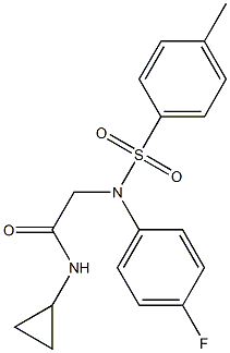 N-cyclopropyl-2-{4-fluoro[(4-methylphenyl)sulfonyl]anilino}acetamide 구조식 이미지