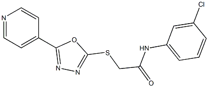 N-(3-chlorophenyl)-2-{[5-(4-pyridinyl)-1,3,4-oxadiazol-2-yl]thio}acetamide 구조식 이미지