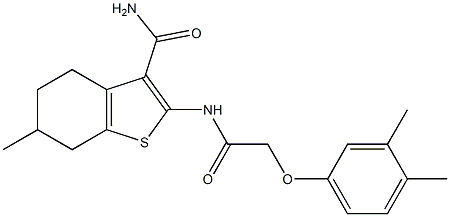 2-{[(3,4-dimethylphenoxy)acetyl]amino}-6-methyl-4,5,6,7-tetrahydro-1-benzothiophene-3-carboxamide Structure