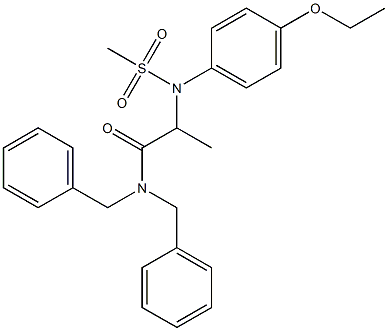 N,N-dibenzyl-2-[4-ethoxy(methylsulfonyl)anilino]propanamide Structure