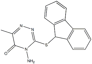 4-amino-3-(9H-fluoren-9-ylsulfanyl)-6-methyl-1,2,4-triazin-5(4H)-one Structure