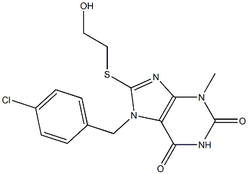 7-[(4-chlorophenyl)methyl]-8-[(2-hydroxyethyl)sulfanyl]-3-methyl-3,7-dihydro-1H-purine-2,6-dione Structure