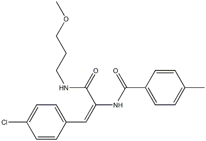 N-(2-(4-chlorophenyl)-1-{[(3-methoxypropyl)amino]carbonyl}vinyl)-4-methylbenzamide 구조식 이미지