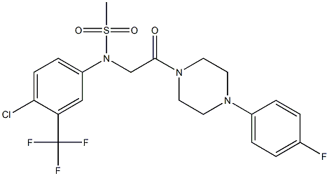 N-[4-chloro-3-(trifluoromethyl)phenyl]-N-{2-[4-(4-fluorophenyl)-1-piperazinyl]-2-oxoethyl}methanesulfonamide Structure