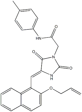 2-(4-{[2-(allyloxy)-1-naphthyl]methylene}-2,5-dioxo-1-imidazolidinyl)-N-(4-methylphenyl)acetamide Structure