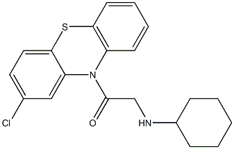 N-[2-(2-chloro-10H-phenothiazin-10-yl)-2-oxoethyl]cyclohexanamine 구조식 이미지