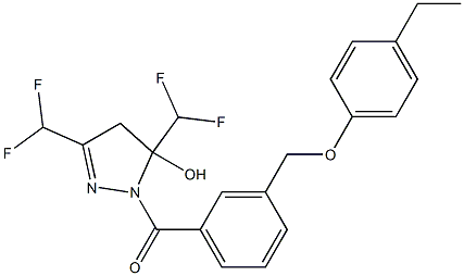 3,5-bis(difluoromethyl)-1-{3-[(4-ethylphenoxy)methyl]benzoyl}-4,5-dihydro-1H-pyrazol-5-ol 구조식 이미지