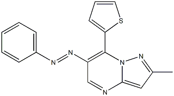 2-methyl-6-(phenyldiazenyl)-7-(2-thienyl)pyrazolo[1,5-a]pyrimidine 구조식 이미지