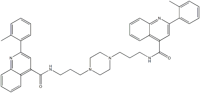 2-(2-methylphenyl)-N-(3-{4-[3-({[2-(2-methylphenyl)-4-quinolinyl]carbonyl}amino)propyl]-1-piperazinyl}propyl)-4-quinolinecarboxamide Structure