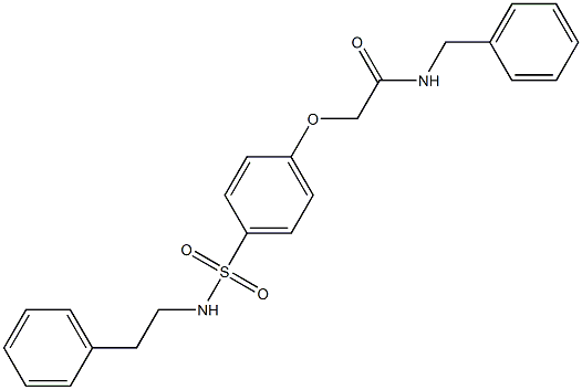 N-benzyl-2-(4-{[(2-phenylethyl)amino]sulfonyl}phenoxy)acetamide 구조식 이미지