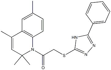 2-oxo-2-(2,2,4,6-tetramethyl-1(2H)-quinolinyl)ethyl 5-phenyl-4H-1,2,4-triazol-3-yl sulfide 구조식 이미지
