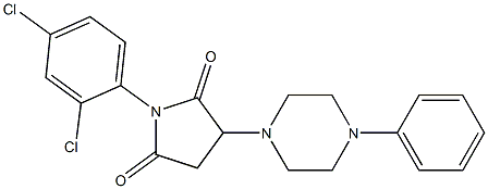 1-(2,4-dichlorophenyl)-3-(4-phenyl-1-piperazinyl)-2,5-pyrrolidinedione 구조식 이미지