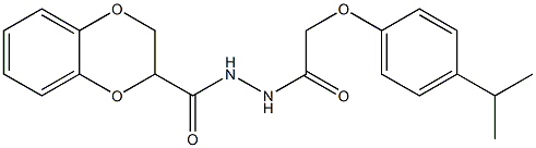 N'-[2-(4-isopropylphenoxy)acetyl]-2,3-dihydro-1,4-benzodioxine-2-carbohydrazide 구조식 이미지