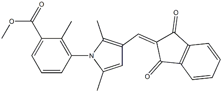 methyl 3-{3-[(1,3-dioxo-1,3-dihydro-2H-inden-2-ylidene)methyl]-2,5-dimethyl-1H-pyrrol-1-yl}-2-methylbenzoate Structure