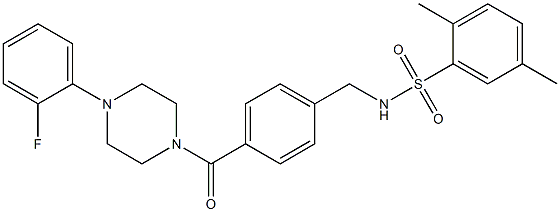 N-(4-{[4-(2-fluorophenyl)-1-piperazinyl]carbonyl}benzyl)-2,5-dimethylbenzenesulfonamide Structure