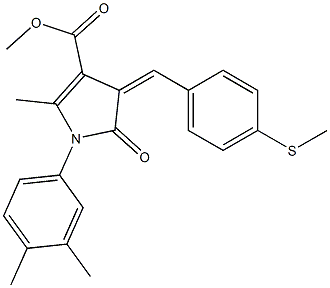 methyl 1-(3,4-dimethylphenyl)-2-methyl-4-[4-(methylsulfanyl)benzylidene]-5-oxo-4,5-dihydro-1H-pyrrole-3-carboxylate Structure
