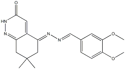 3,4-dimethoxybenzaldehyde (7,7-dimethyl-3-oxo-2,6,7,8-tetrahydro-5(3H)-cinnolinylidene)hydrazone 구조식 이미지
