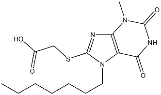 [(7-heptyl-3-methyl-2,6-dioxo-2,3,6,7-tetrahydro-1H-purin-8-yl)sulfanyl]acetic acid Structure