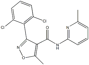 3-(2,6-dichlorophenyl)-5-methyl-N-(6-methylpyridin-2-yl)isoxazole-4-carboxamide 구조식 이미지