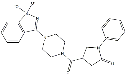 4-{[4-(1,1-dioxido-1,2-benzisothiazol-3-yl)-1-piperazinyl]carbonyl}-1-phenyl-2-pyrrolidinone Structure