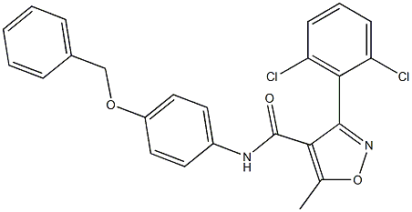 N-[4-(benzyloxy)phenyl]-3-(2,6-dichlorophenyl)-5-methyl-4-isoxazolecarboxamide 구조식 이미지