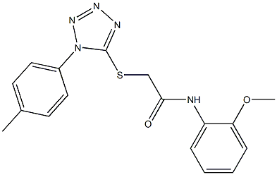 N-[2-(methyloxy)phenyl]-2-{[1-(4-methylphenyl)-1H-tetraazol-5-yl]sulfanyl}acetamide 구조식 이미지