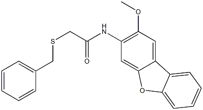 2-(benzylsulfanyl)-N-(2-methoxydibenzo[b,d]furan-3-yl)acetamide 구조식 이미지