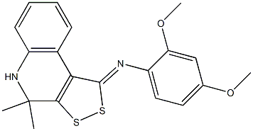 N-(2,4-dimethoxyphenyl)-N-(4,4-dimethyl-4,5-dihydro-1H-[1,2]dithiolo[3,4-c]quinolin-1-ylidene)amine 구조식 이미지