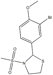 2-(3-bromo-4-methoxyphenyl)-3-(methylsulfonyl)-1,3-thiazolidine 구조식 이미지