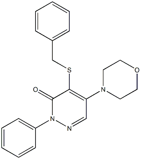 4-(benzylsulfanyl)-5-(4-morpholinyl)-2-phenyl-3(2H)-pyridazinone 구조식 이미지