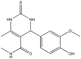 4-(4-hydroxy-3-methoxyphenyl)-N,6-dimethyl-2-thioxo-1,2,3,4-tetrahydro-5-pyrimidinecarboxamide 구조식 이미지