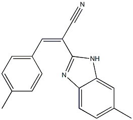 2-(6-methyl-1H-benzimidazol-2-yl)-3-(4-methylphenyl)acrylonitrile Structure