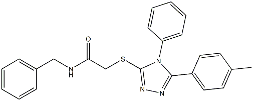 N-benzyl-2-{[5-(4-methylphenyl)-4-phenyl-4H-1,2,4-triazol-3-yl]sulfanyl}acetamide Structure