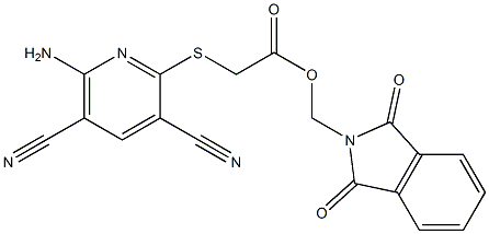 (1,3-dioxo-1,3-dihydro-2H-isoindol-2-yl)methyl [(6-amino-3,5-dicyanopyridin-2-yl)sulfanyl]acetate 구조식 이미지