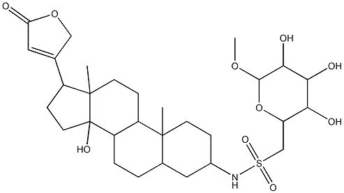 N-[14-hydroxy-10,13-dimethyl-17-(5-oxo-2,5-dihydrofuran-3-yl)hexadecahydro-1H-cyclopenta[a]phenanthren-3-yl](3,4,5-trihydroxy-6-methoxytetrahydro-2H-pyran-2-yl)methanesulfonamide 구조식 이미지