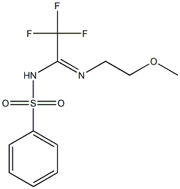 N-[2,2,2-trifluoro-N-(2-methoxyethyl)ethanimidoyl]benzenesulfonamide 구조식 이미지