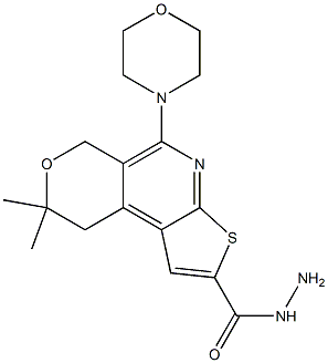 8,8-dimethyl-5-(4-morpholinyl)-8,9-dihydro-6H-pyrano[4,3-d]thieno[2,3-b]pyridine-2-carbohydrazide Structure