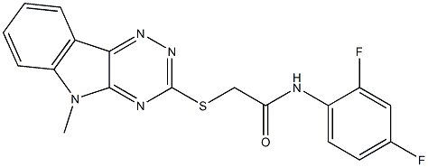 N-(2,4-difluorophenyl)-2-[(5-methyl-5H-[1,2,4]triazino[5,6-b]indol-3-yl)sulfanyl]acetamide 구조식 이미지