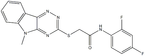 N-(2,4-difluorophenyl)-2-[(5-methyl-5H-[1,2,4]triazino[5,6-b]indol-3-yl)sulfanyl]acetamide Structure