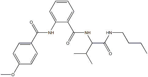 N-{1-[(butylamino)carbonyl]-2-methylpropyl}-2-[(4-methoxybenzoyl)amino]benzamide 구조식 이미지