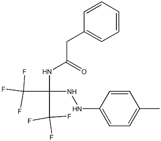 2-phenyl-N-[2,2,2-trifluoro-1-[2-(4-methylphenyl)hydrazino]-1-(trifluoromethyl)ethyl]acetamide 구조식 이미지