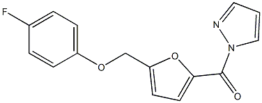 1-{5-[(4-fluorophenoxy)methyl]-2-furoyl}-1H-pyrazole 구조식 이미지
