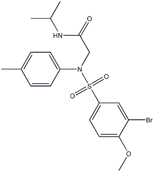 2-{[(3-bromo-4-methoxyphenyl)sulfonyl]-4-methylanilino}-N-isopropylacetamide 구조식 이미지
