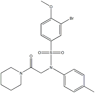 3-bromo-4-methoxy-N-(4-methylphenyl)-N-(2-oxo-2-piperidin-1-ylethyl)benzenesulfonamide 구조식 이미지