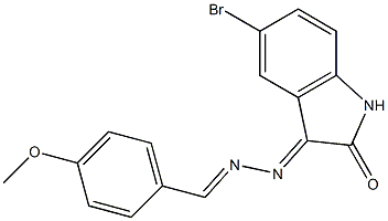 4-methoxybenzaldehyde (5-bromo-2-oxo-1,2-dihydro-3H-indol-3-ylidene)hydrazone 구조식 이미지