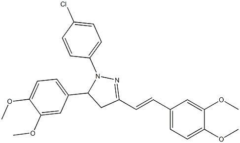 1-(4-chlorophenyl)-5-(3,4-dimethoxyphenyl)-3-[2-(3,4-dimethoxyphenyl)vinyl]-4,5-dihydro-1H-pyrazole Structure