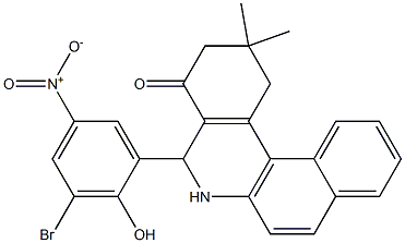 5-{3-bromo-2-hydroxy-5-nitrophenyl}-2,2-dimethyl-2,3,5,6-tetrahydrobenzo[a]phenanthridin-4(1H)-one Structure