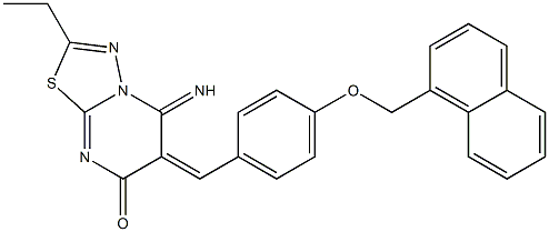 2-ethyl-5-imino-6-[4-(1-naphthylmethoxy)benzylidene]-5,6-dihydro-7H-[1,3,4]thiadiazolo[3,2-a]pyrimidin-7-one 구조식 이미지