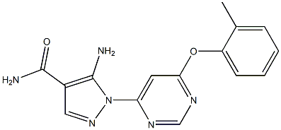 5-amino-1-[6-(2-methylphenoxy)-4-pyrimidinyl]-1H-pyrazole-4-carboxamide Structure